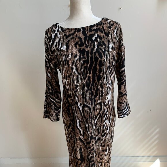 T Tahari BNWT Animal Print Sheath Dress New - Picture 1 of 6